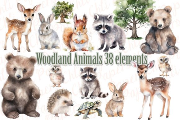 Download Woodland Animals,Watercolor Animals Png - Wood Collection