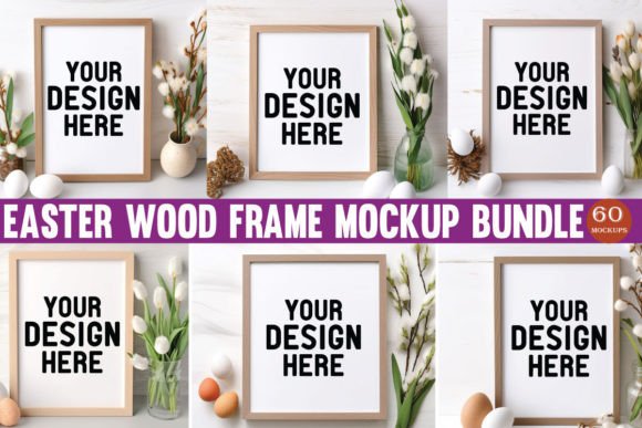 Download Easter Wood Frame Mockup Bundle - Wood Collection