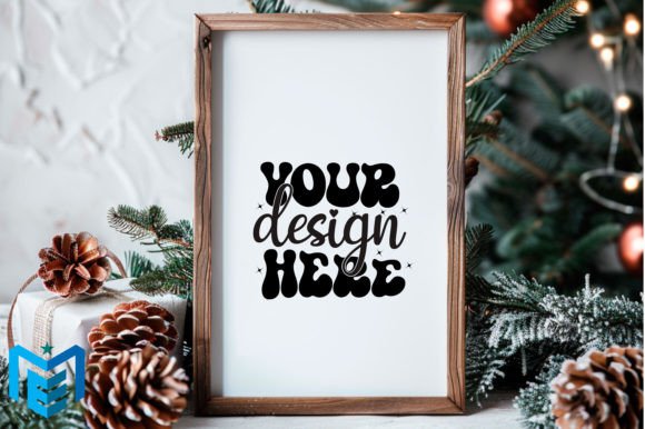 Download Christmas Wood Frame Mockup - Wood Collection