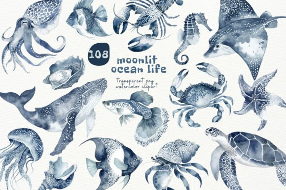 Download Watercolor Moonlit Ocean PNG Clipart - Watercolor moon Collection