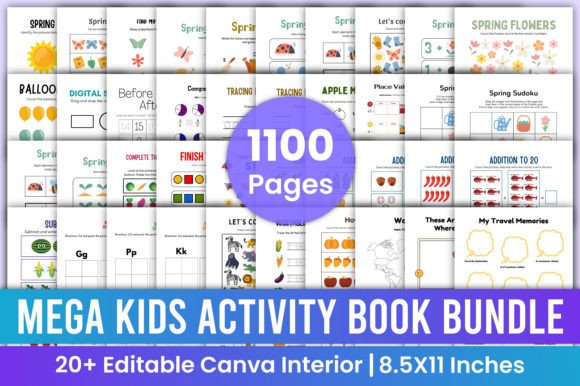 Download Mega Kids Activity Book Bundle Canva Kdp - Premium Resources