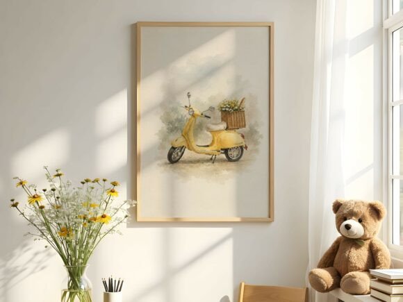 Download Cozy Wood Frame Mockup with Teddy Bear - Wood Collection