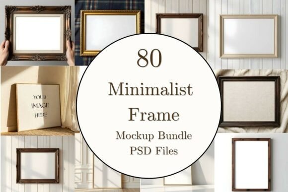 Download 80 Minimalist Wood Frame Mockup Bundle - Wood Collection