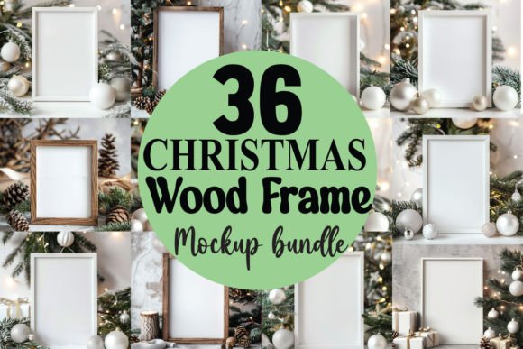 Download Christmas Wood Frame Mockup Bundle - Wood Collection