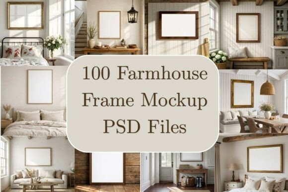 Download 100 Farmhouse Wood Frame Mockup Bundle - Wood Collection