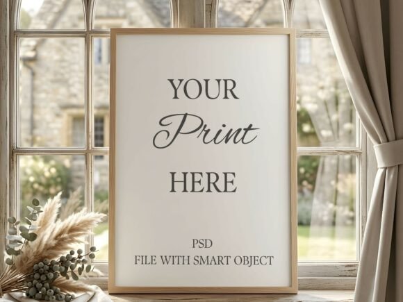 Download Vertical Wood Frame Mockup Cozy Window - Wood Collection