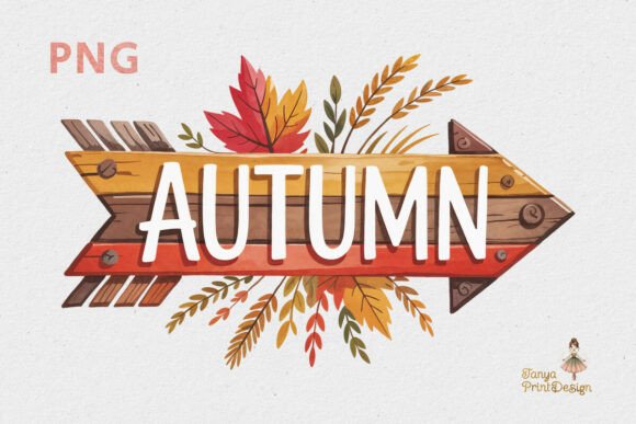 Download Autumn Wooden Arrow Clipart for Fall PNG - Wood Collection