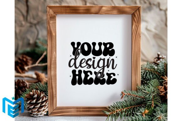 Download Christmas Wood Frame Mockup - Wood Collection