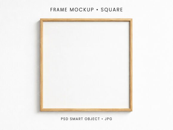Download Square Wood Frame Mockup Artwork Display - Wood Collection