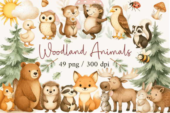 Download Woodland Animals Clipart, Baby Nursery, - Wood Collection