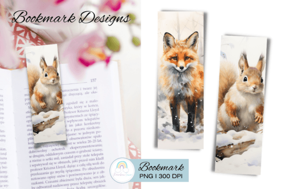 Download Snowy Woodland Animal Bookmark - Wood Collection