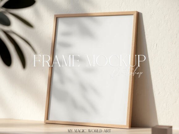 Download Mockup Frame Print on Wooden Floor - Wood Collection