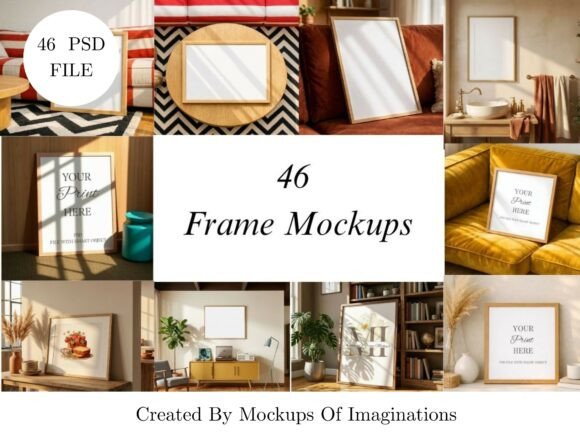 Download 46 Oak Wood Frame Mockup Bundle - Wood Collection