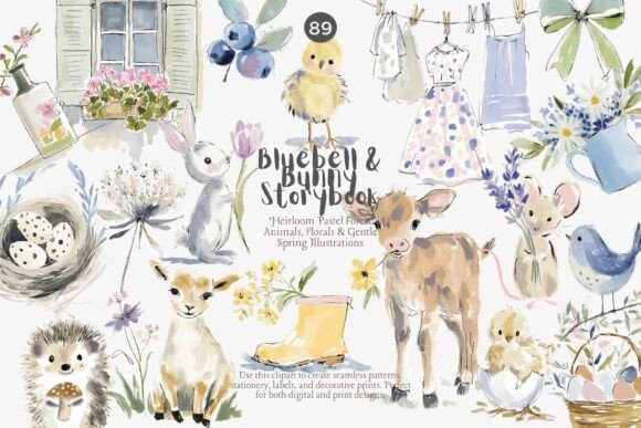 Download Spring Woodland Nursery Clipart Bundle - Wood Collection