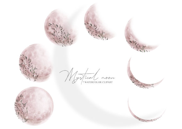 Download Watercolor Moon Phases Clipart - Watercolor moon Collection