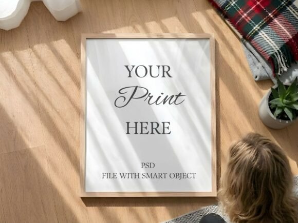 Download Top View Wood Frame Mockup Floor - Wood Collection