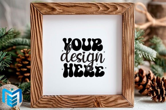 Download Christmas Wood Frame Mockup - Wood Collection